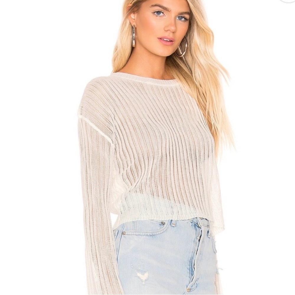 Super Down Sheer Knit Sweater Shirt size Small